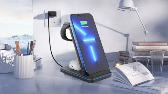 Chargeur sans fil pliable 3 en 1, 15W, charge rapide, populaire, pour iPhone, iWatch, Airpods, 2023